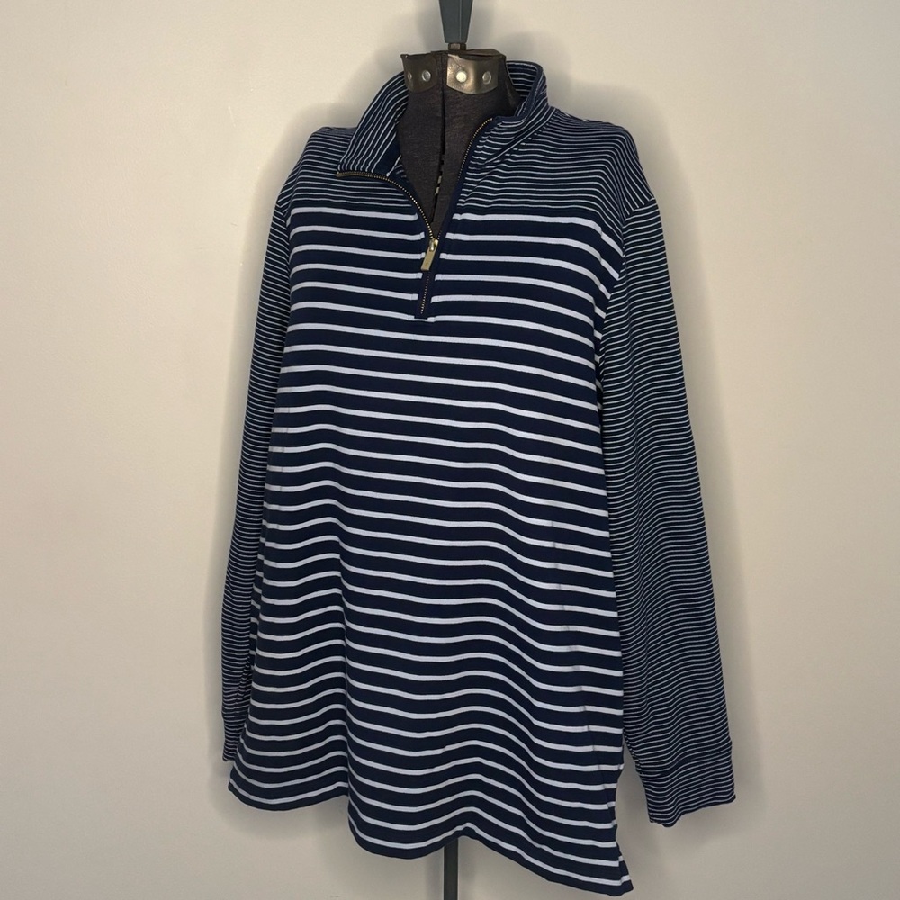 ⚓️Lands’ End⚓️ Striped Quarter Zip Pullover